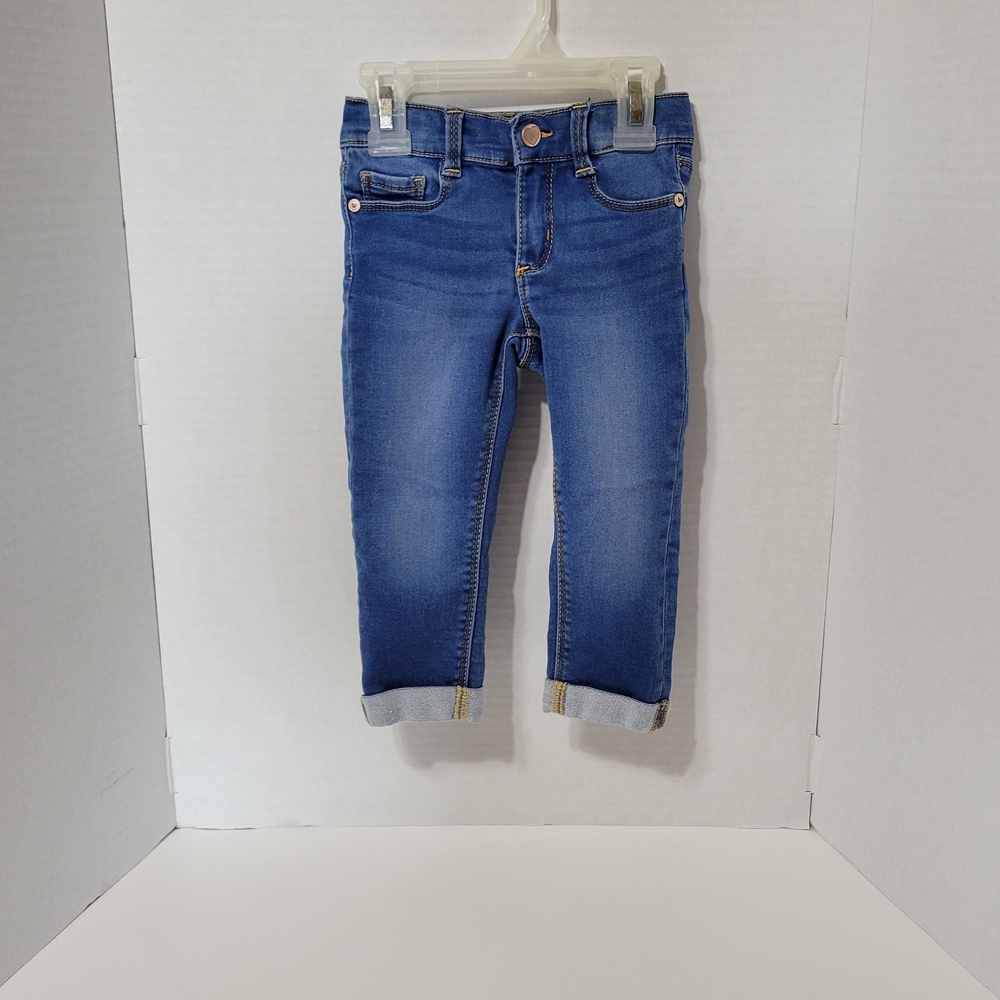 Jordache Girls Girlfriend Jeans 2T Dark Wash Cuffed Denim Toddler